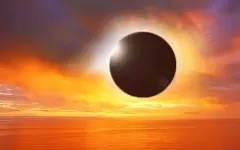 Солнечное затмение попало на видео