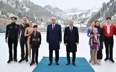 Лидеры Казахстана и Узбекистана посетили высокогорный спорткомплекс «Медеу»
