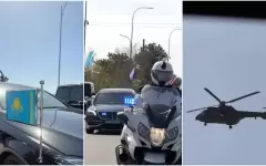 Появились эксклюзивные кадры кортежа Токаева из Самарканда