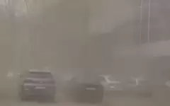 Пыльную бурю сняли на видео в Алматы