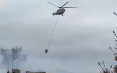 Вертолет подключили к тушению пожара в области Абай