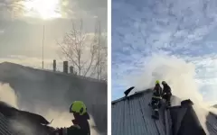 В Астане горит ангар с автозапчастями в районе Сарыарка