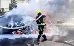 Автомобиль загорелся на дороге в Астане