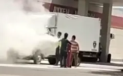 Припаркованный грузовик загорелся на АЗС в Алматинской области