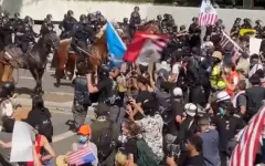 Митинг в Лос-Анджелесе перерос в столкновения