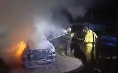 Автомобиль вспыхнул в Есиле