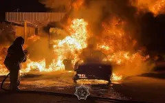 Автомобиль полыхнул на АЗС в Жамбылской области