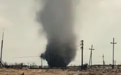 «Торнадо» сняли на видео близ Жанаозена