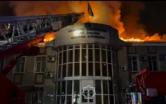 Здание акимата горело в Шымкенте
