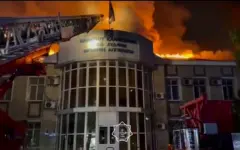 Пожар произошел в здании акимата Абайского района Шымкента
