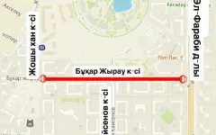 В Астане перекроют движение на одной из улиц до сентября