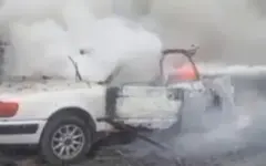 Автомобиль вспыхнул и взорвался в Шымкенте: пострадал человек