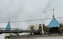 Мечеть загорелась в Шымкенте