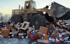 Более 180 тысяч вейпов уничтожили в Алматы на глазах у полиции и молодежи