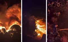 Шины полыхнули в Темиртау на площади 290 квадратных метров