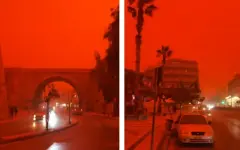 Кроваво-красное небо накрыло греческий остров Крит