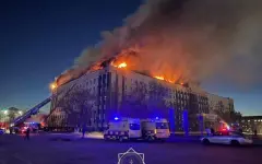 В Актобе устанавливают причины пожара в здании акимата