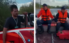 Двое мужчин оказались в ловушке на Астанинском водохранилище