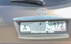 В Астане сняли на видео машину с надписью «участник СВО»