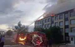 Крупный пожар в школе полыхнул в Аркалыке