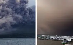 Крупный город в Японии засыпало пеплом после мощного извержения Сакурадзимы